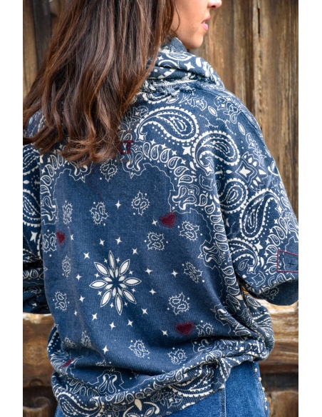 DE FIL EN AIGUILLE ECRU MARINE PULL FEMME