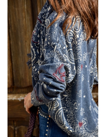 DE FIL EN AIGUILLE ECRU MARINE PULL FEMME