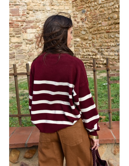 OLIVIA MODA BORDEA ECRU PULL FEMME