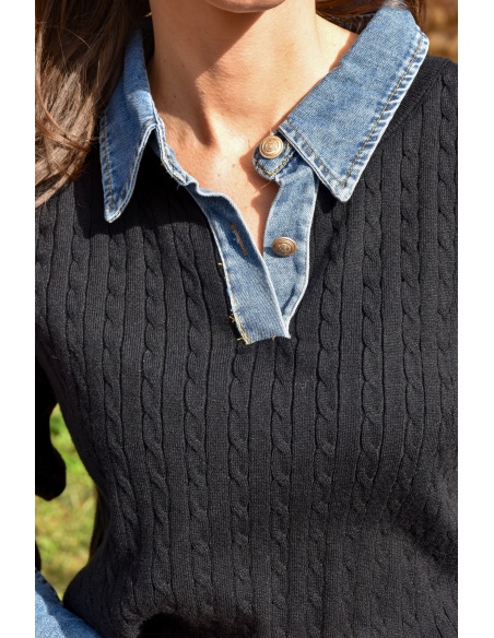 lai fashion JEANS NOIR PULL FEMME