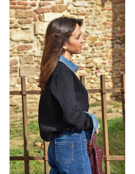 lai fashion JEANS NOIR PULL FEMME