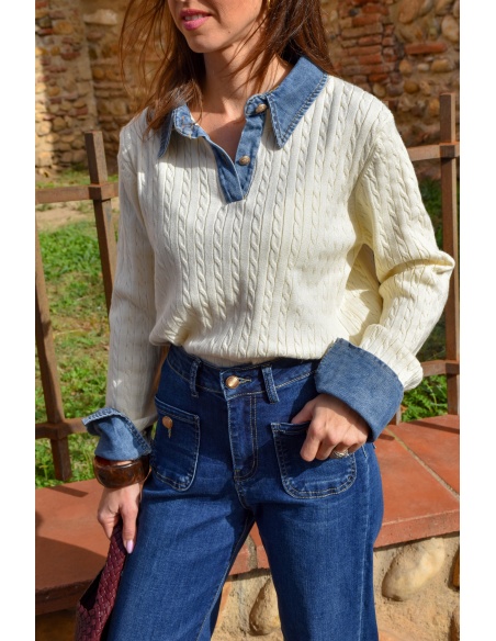 Pull Denim Ecru ELISE