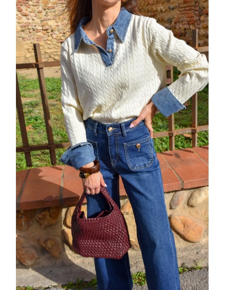 Pull Denim Ecru ELISE