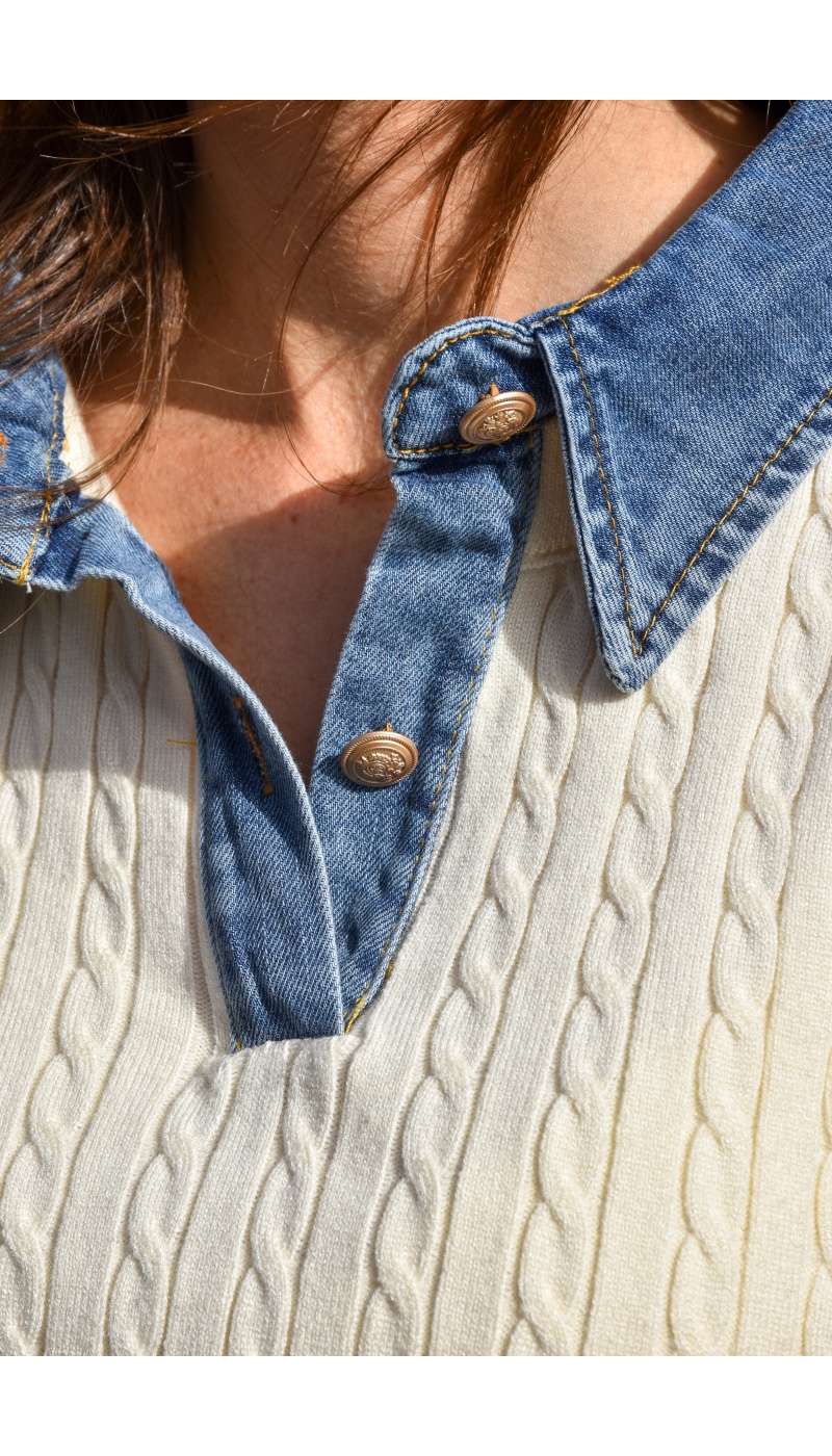 Pull Denim Ecru ELISE
