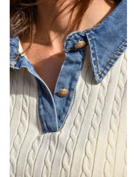 Pull Denim Ecru ELISE