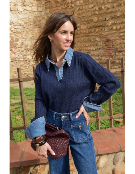 Pull Denim Marine ELISE