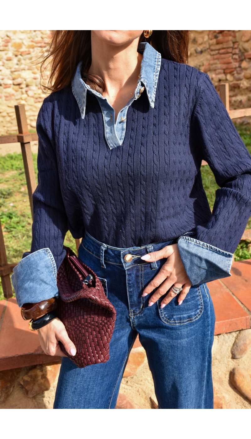 Pull Denim Marine ELISE