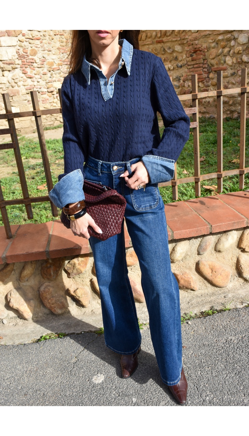 Pull Denim Marine ELISE