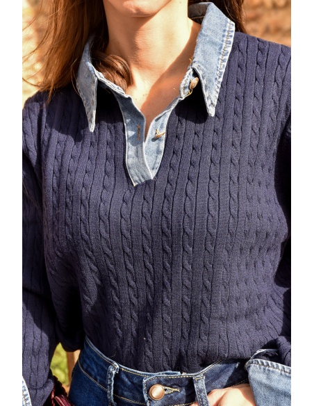 Pull Denim Marine ELISE