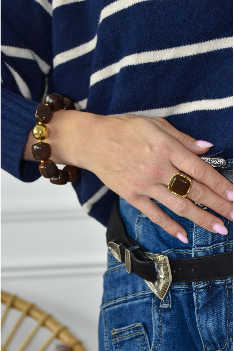 Bracelet Perle Marron LISON 2