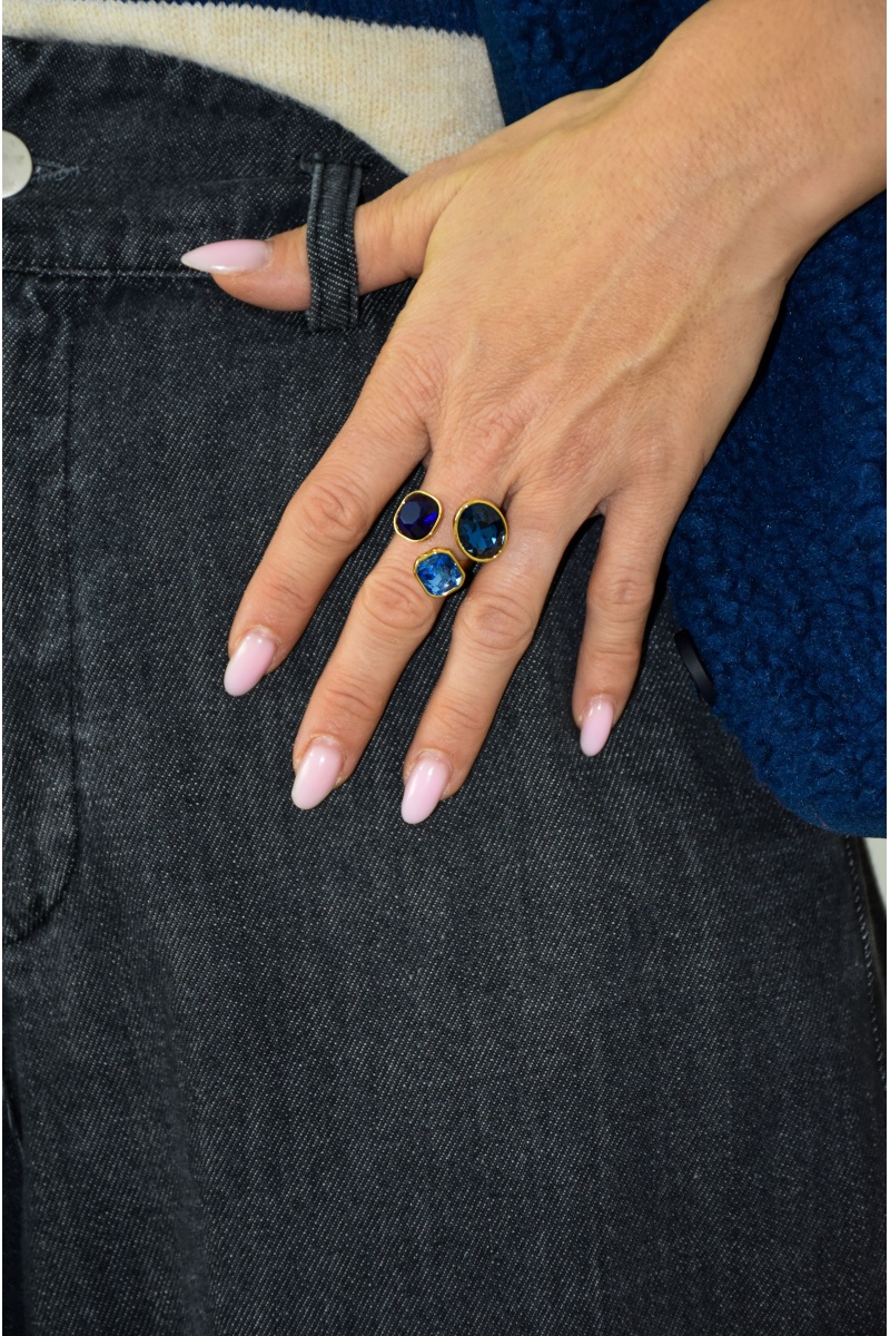 only one barcelona STRASS BLEU BAGUES 2