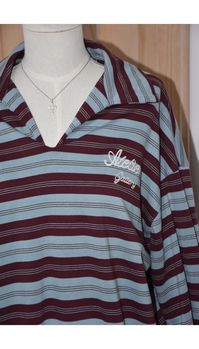 Polo Rayé Bordeaux NINO Noho - 3 | Accueil