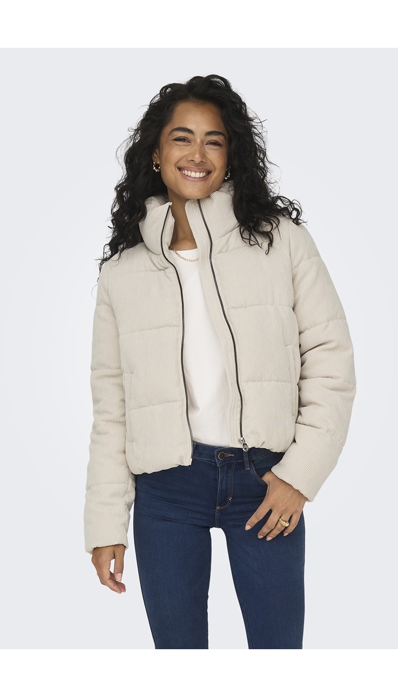 Ribbed Down Jacket Ecru ONLNEWDOLLY ONLY - 4 | WOMEN