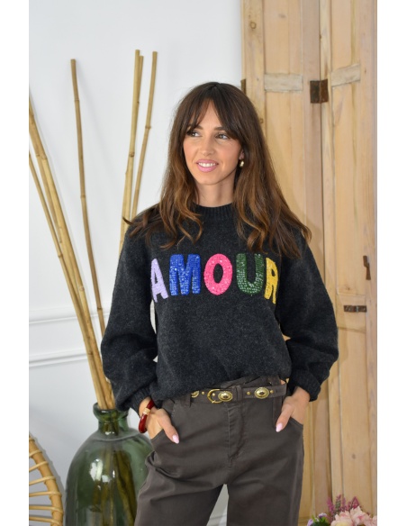 OLIVIA MODA AMOUR GRIS PULL FEMME