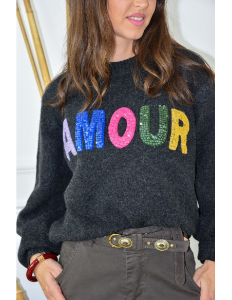 Pull Gris Amour GABI