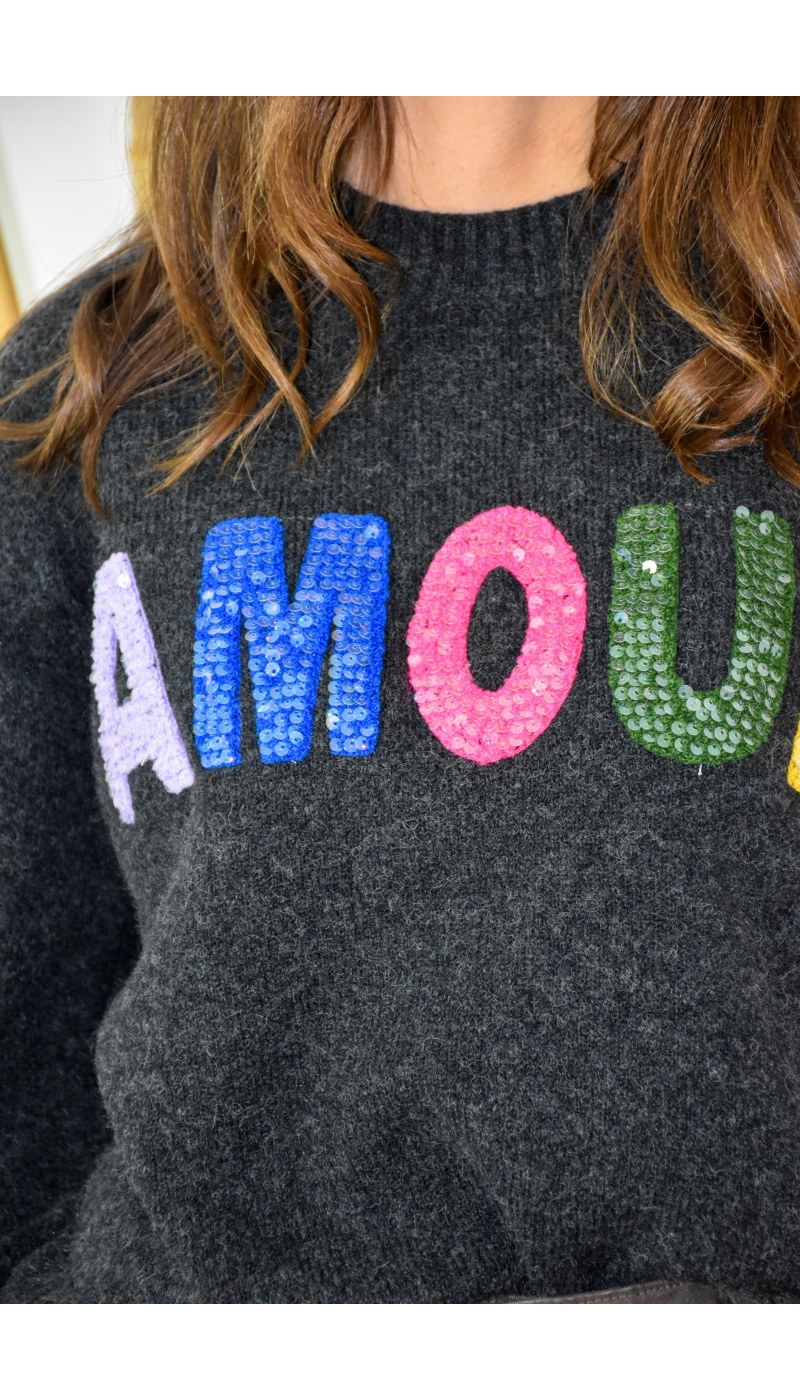 OLIVIA MODA AMOUR GRIS PULL FEMME