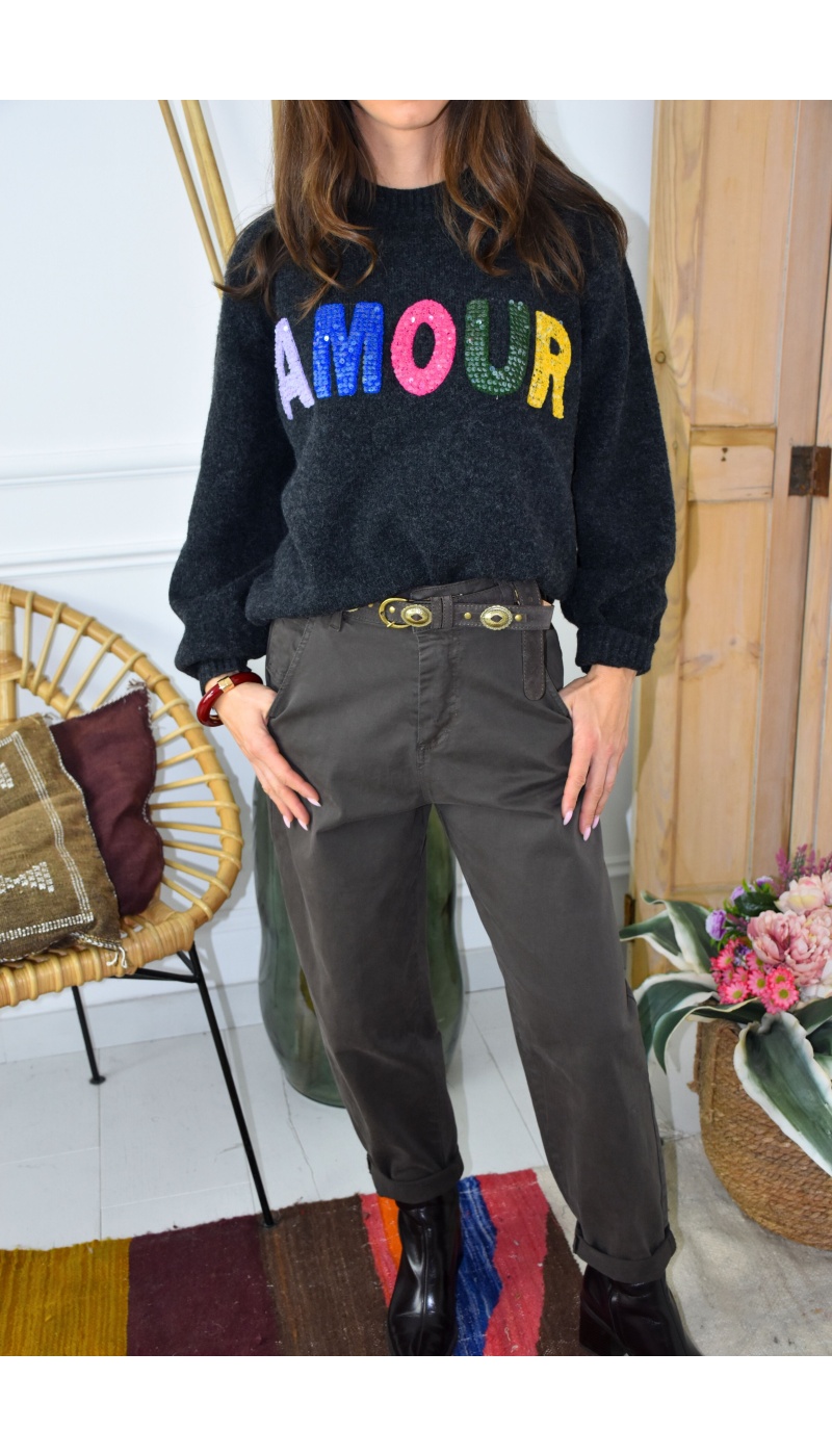 Pull Gris Amour GABI