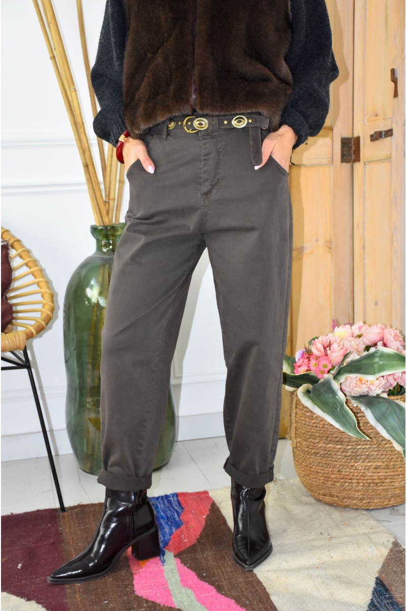 SEE YOU AGAIN SARL AROMA UNI MARRON PANTALON FEMME