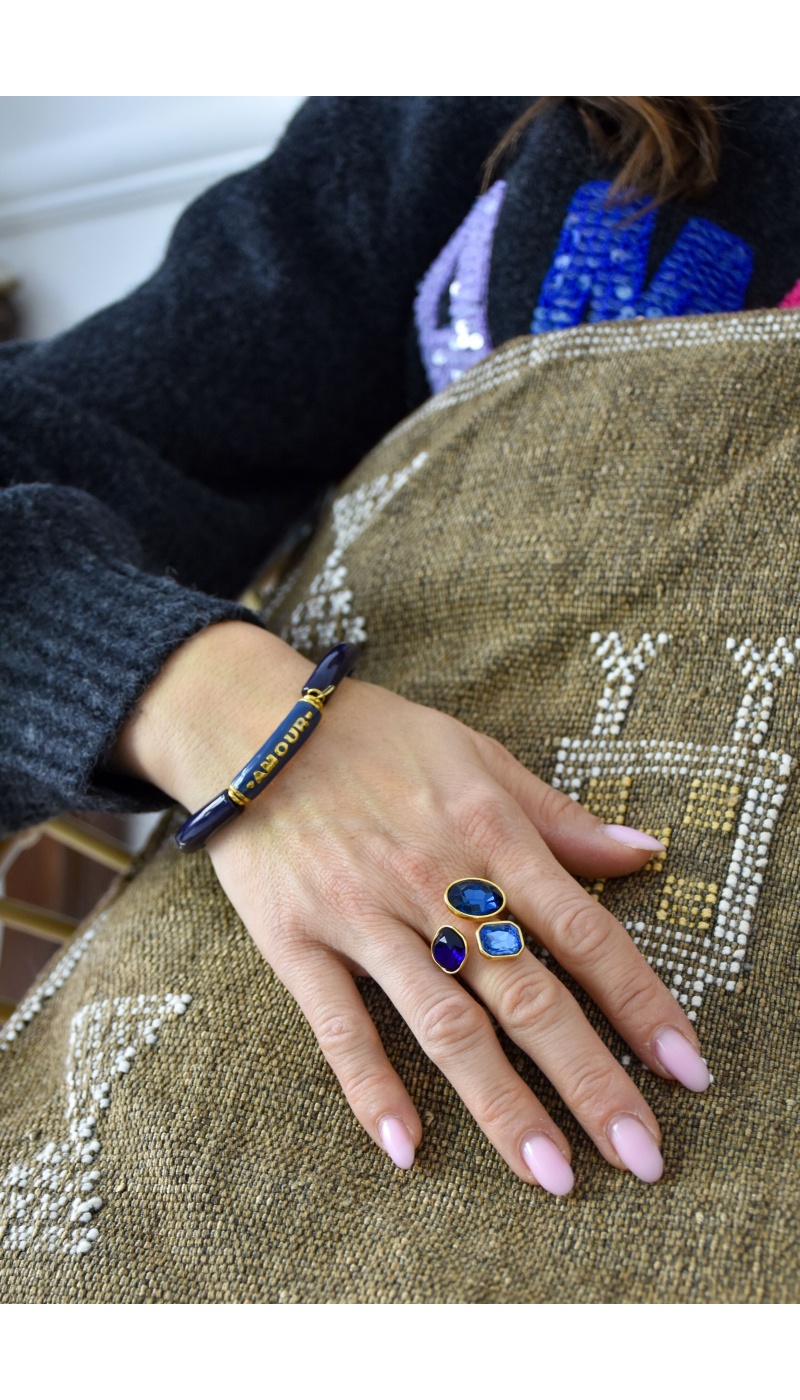 only one barcelona STRASS BLEU BAGUES