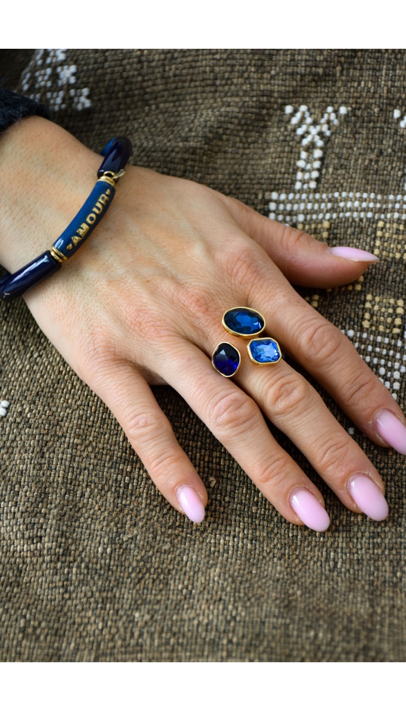 only one barcelona STRASS BLEU BAGUES