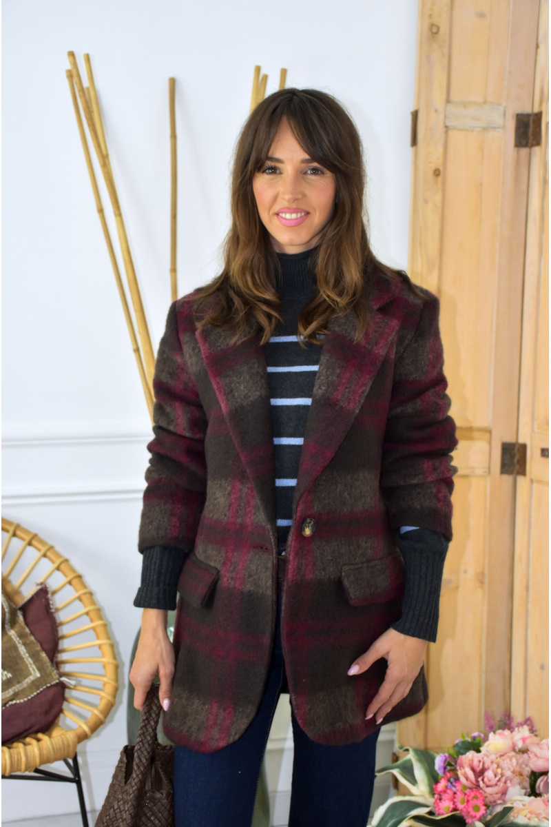 Blazer Carreaux Bordeaux JOHANNA 2