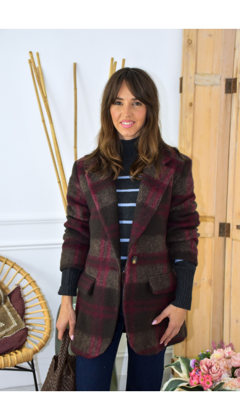 Blazer Carreaux Bordeaux JOHANNA