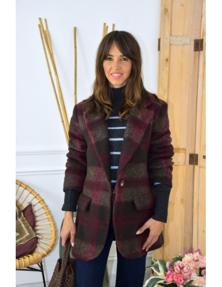 Blazer Carreaux Bordeaux JOHANNA