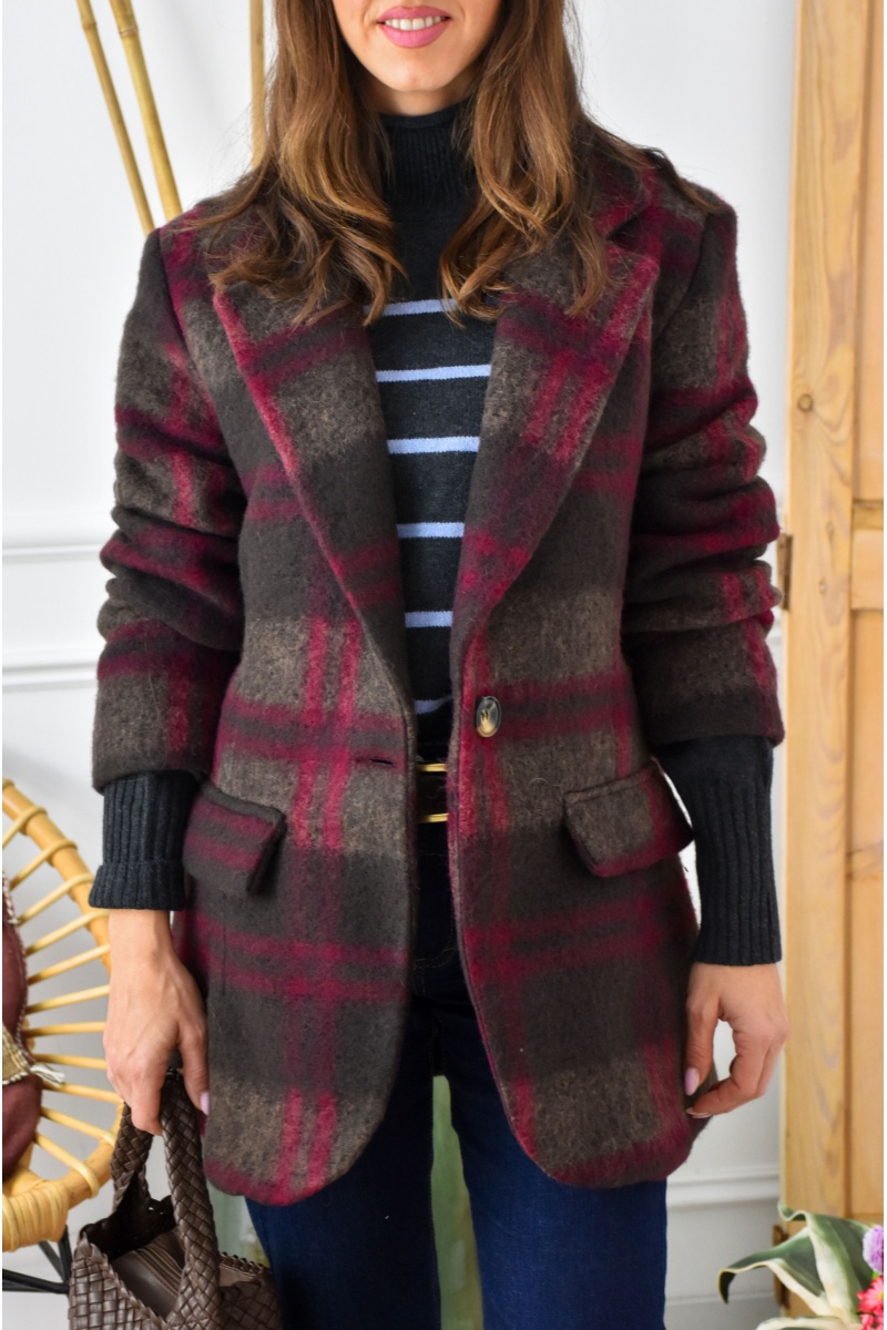 Blazer Carreaux Bordeaux JOHANNA