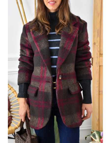 Blazer Carreaux Bordeaux JOHANNA