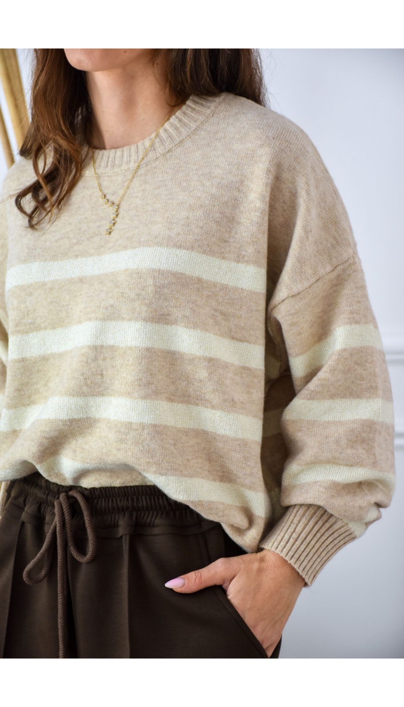 OLIVIA MODA ECRU POUDRE PULL FEMME