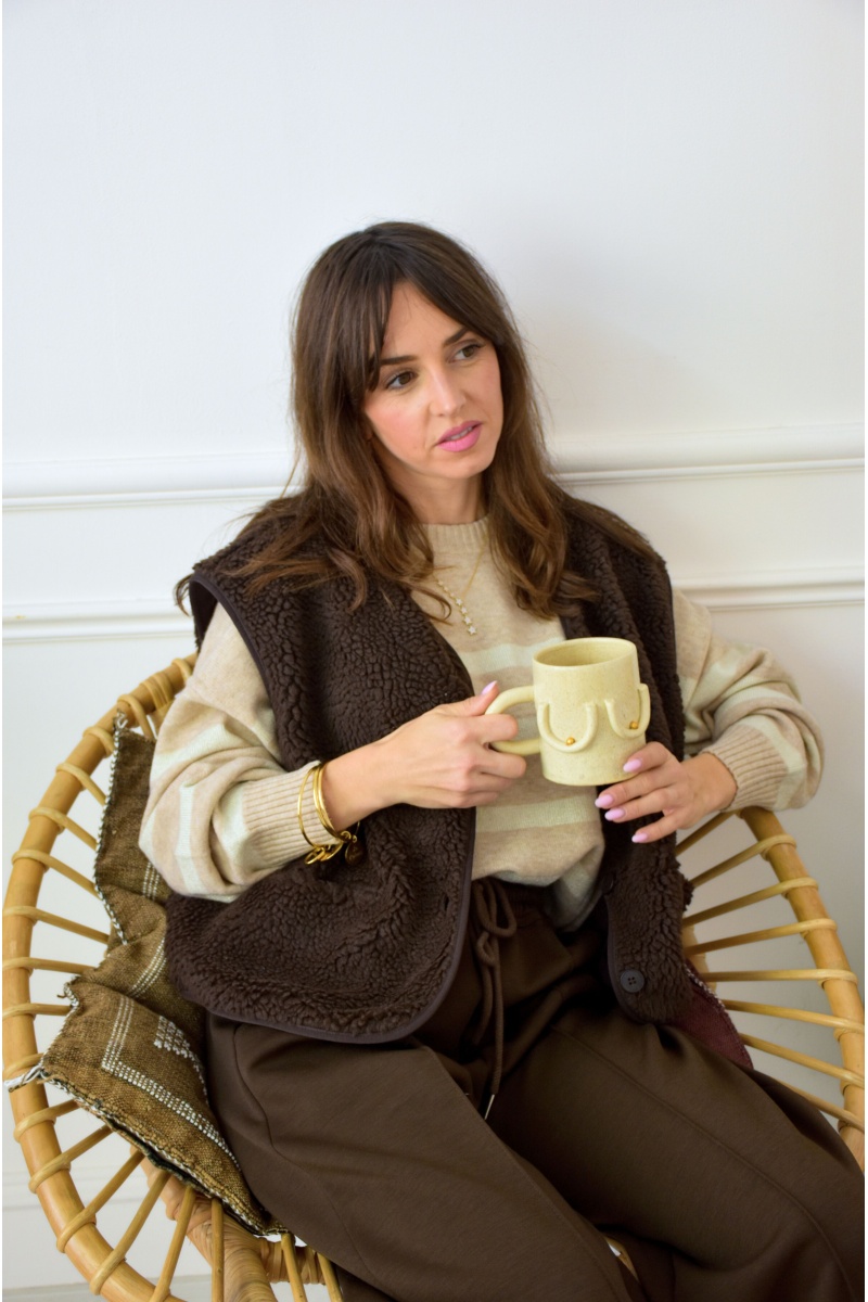 PRESSPLAY SANS M MARRON GILET FEMME