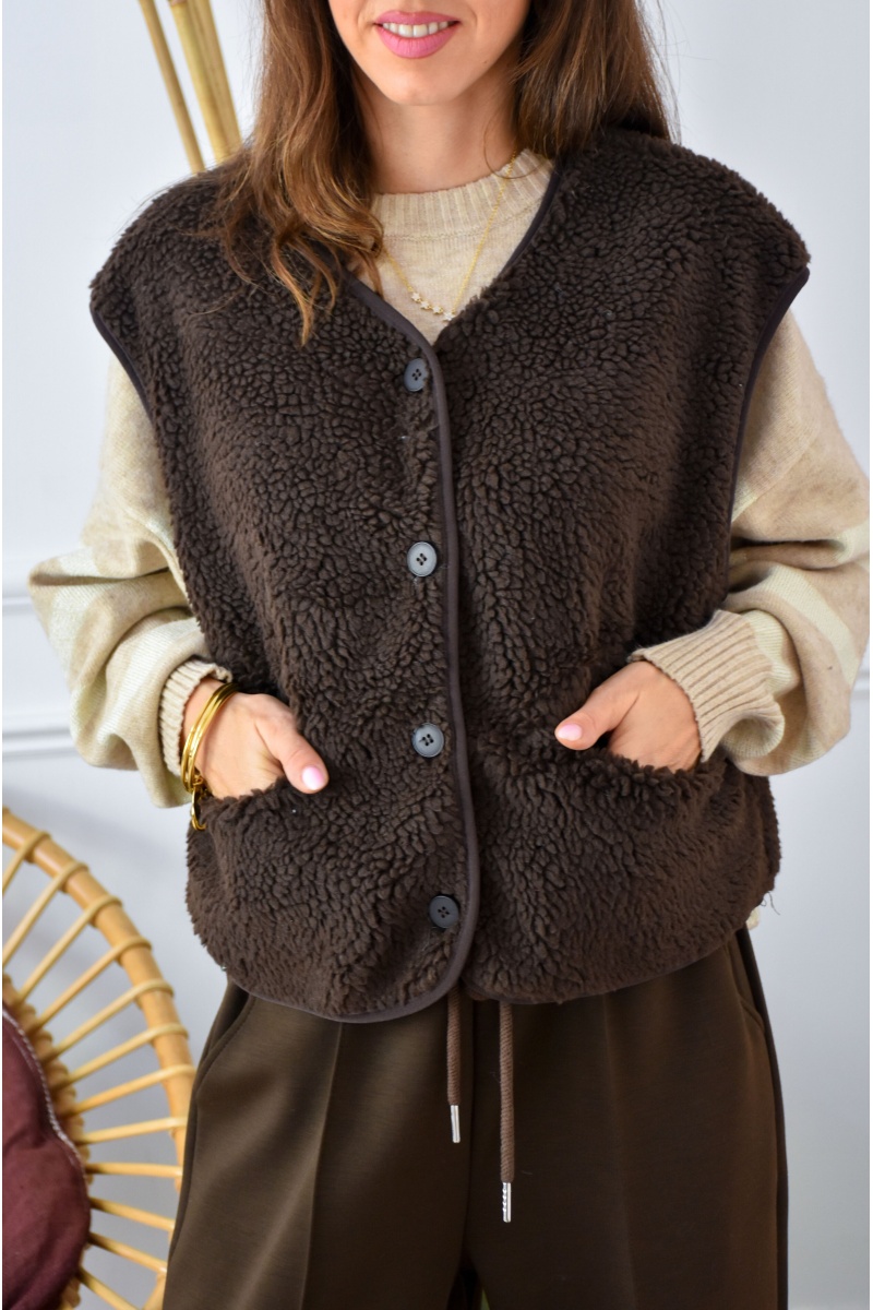 PRESSPLAY SANS M MARRON GILET FEMME 2