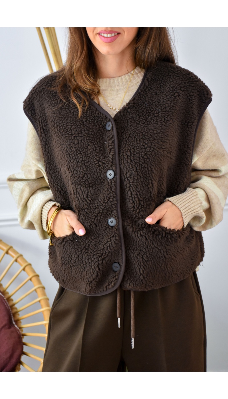 PRESSPLAY SANS M MARRON GILET FEMME