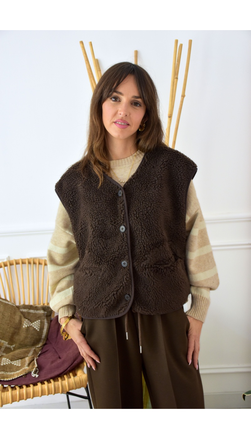 PRESSPLAY SANS M MARRON GILET FEMME