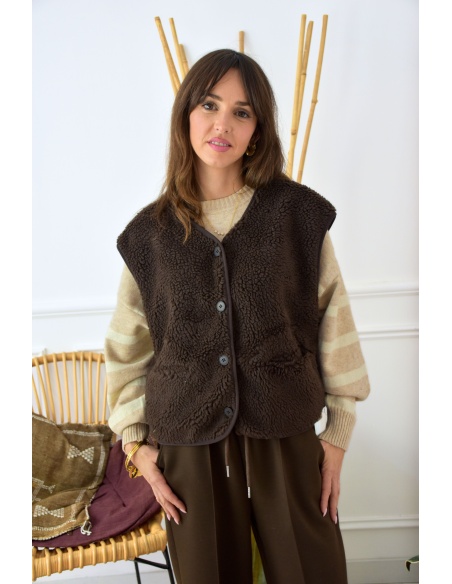 PRESSPLAY SANS M MARRON GILET FEMME