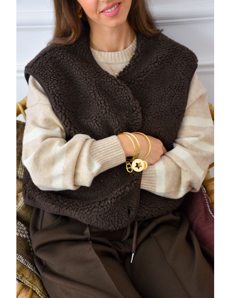 PRESSPLAY SANS M MARRON GILET FEMME