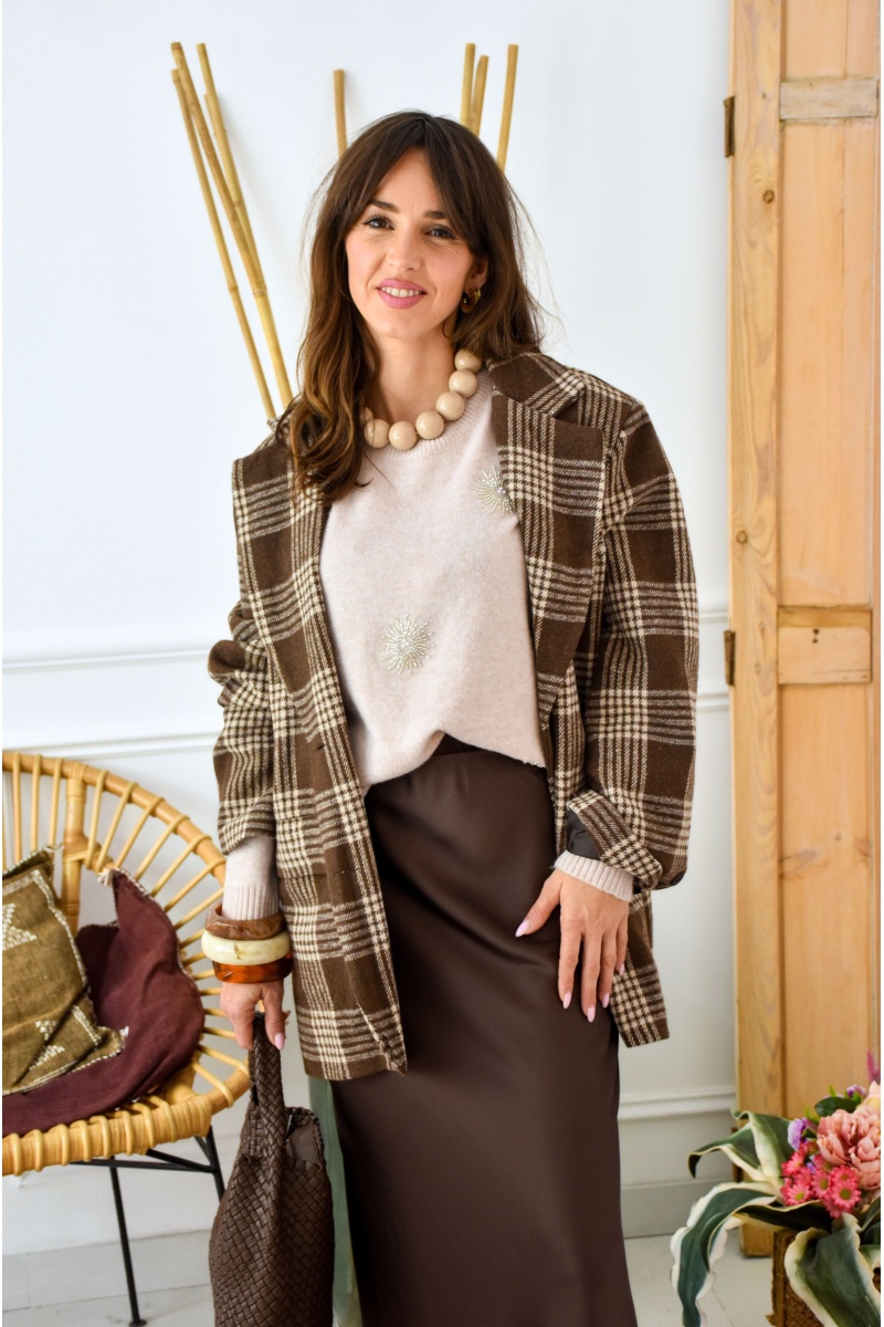 Blazer Carreaux Marron MARGARET