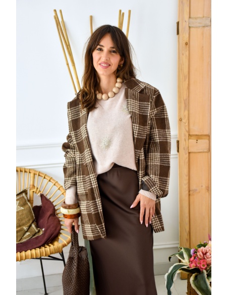 Blazer Carreaux Marron MARGARET