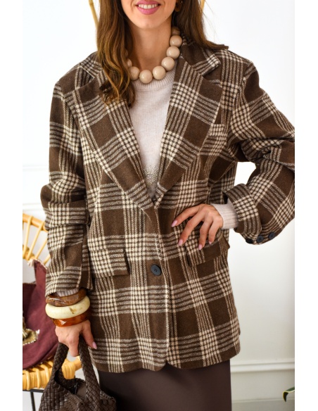 Blazer Carreaux Marron MARGARET