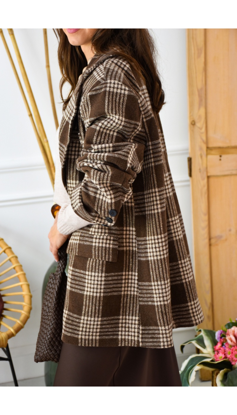Blazer Carreaux Marron MARGARET