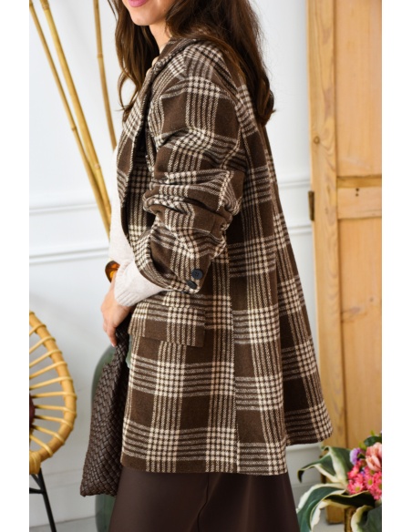 Blazer Carreaux Marron MARGARET