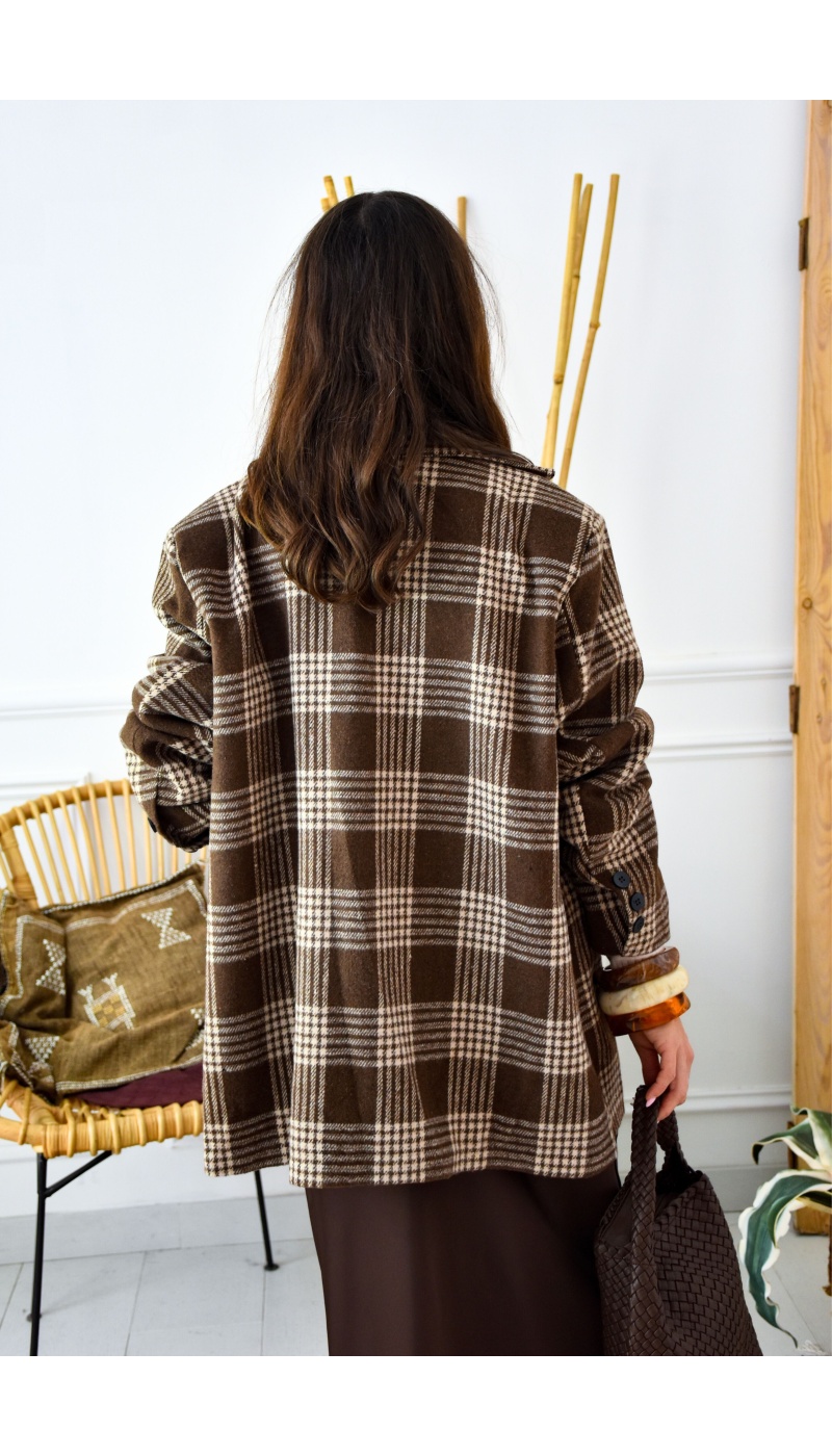 Blazer Carreaux Marron MARGARET