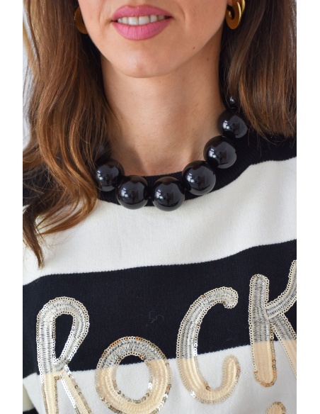 Collier Perle Noir MANON