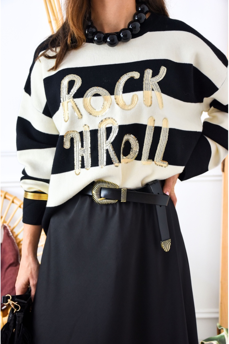 OLIVIA MODA BEIGE NOIR PULL FEMME 2