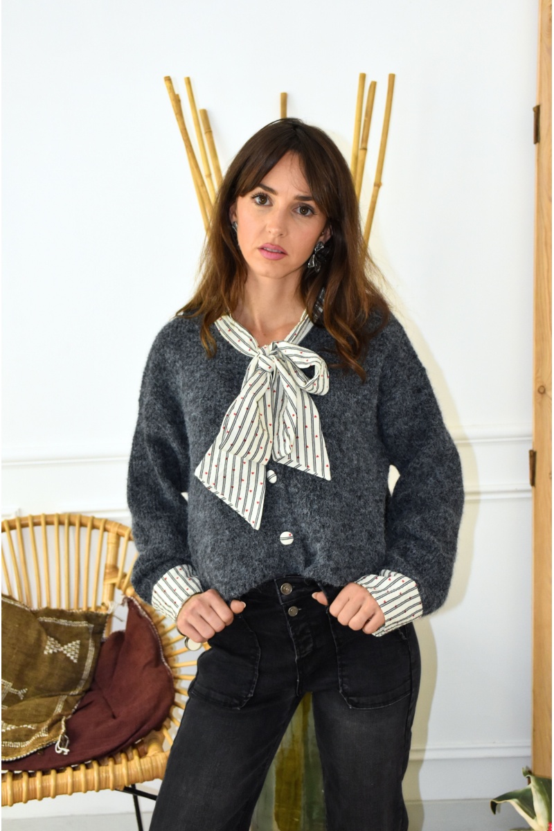 il in april 1986 sas idk COEUR GRIS GILET FEMME