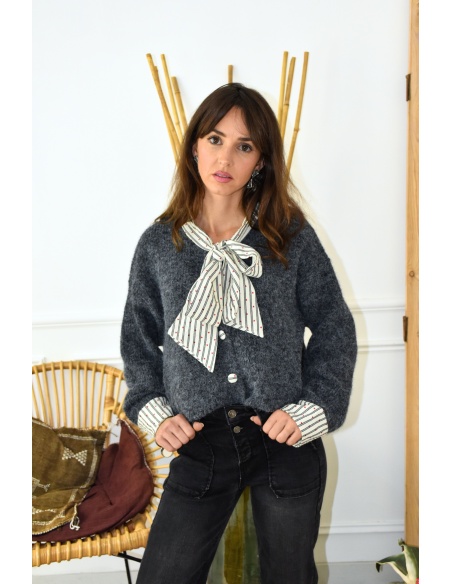 il in april 1986 sas idk COEUR GRIS GILET FEMME