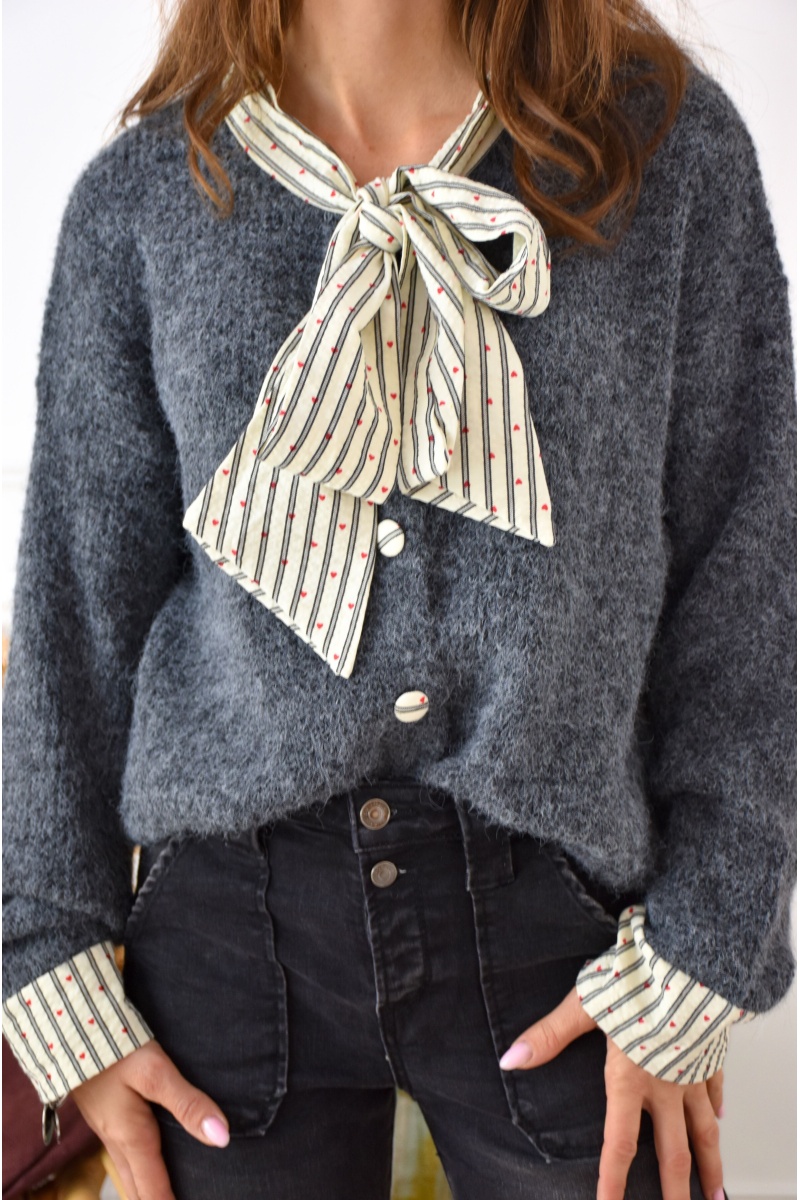 il in april 1986 sas idk COEUR GRIS GILET FEMME 2