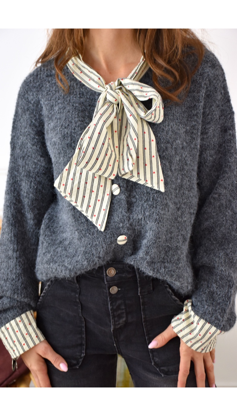 il in april 1986 sas idk COEUR GRIS GILET FEMME