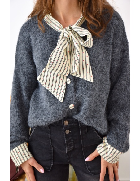 il in april 1986 sas idk COEUR GRIS GILET FEMME