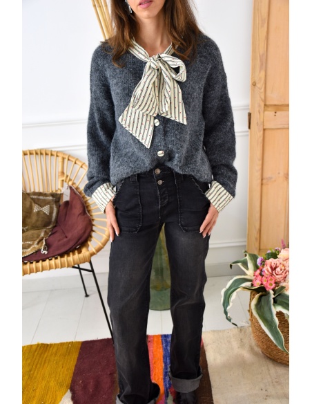 il in april 1986 sas idk COEUR GRIS GILET FEMME